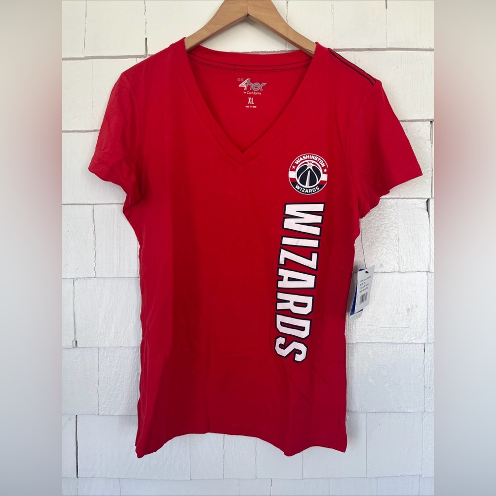Women’s XL NBA Washington Wizards Tee NWT GIII 4 Her By Carl Banks Red
